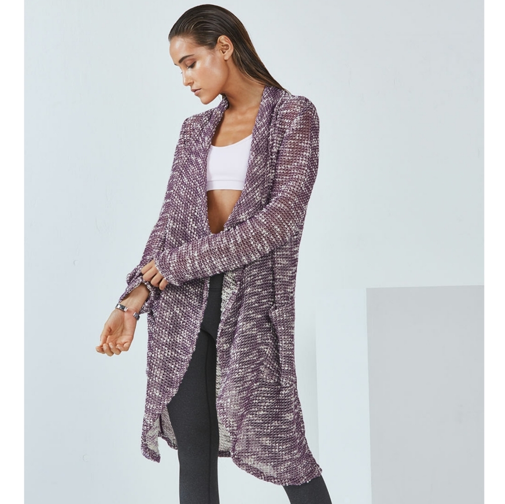 Fabletics Moscow wrap waterfall cardigan purple size xs